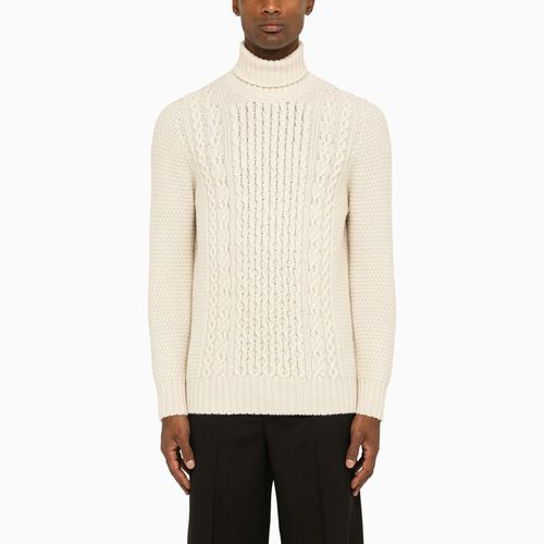 Milk turtleneck in wool - Drumohr - Modalova