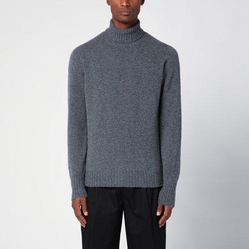 Anthracite wool turtleneck sweater - Drumohr - Modalova