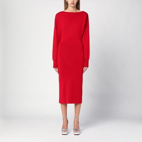 Red wool and cashmere midi dress - P.A.R.O.S.H. - Modalova