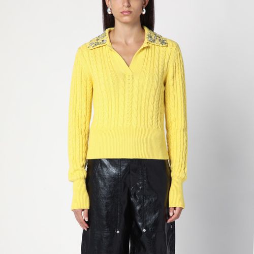 Yellow cable knit with crystals - Des Phemmes - Modalova