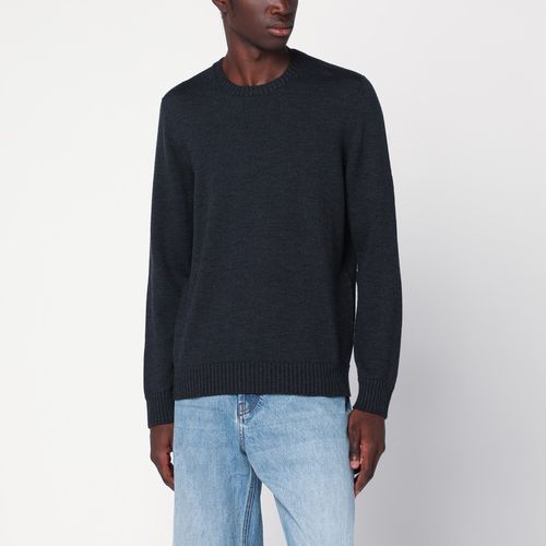 Charcoal wool crew neck sweater - Drumohr - Modalova