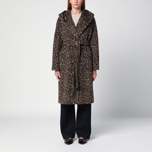 Wool blend leopard print dressing gown coat - Tagliatore - Modalova