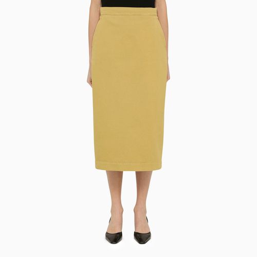 Mustard-coloured pencil skirt in cotton - Max Mara - Modalova