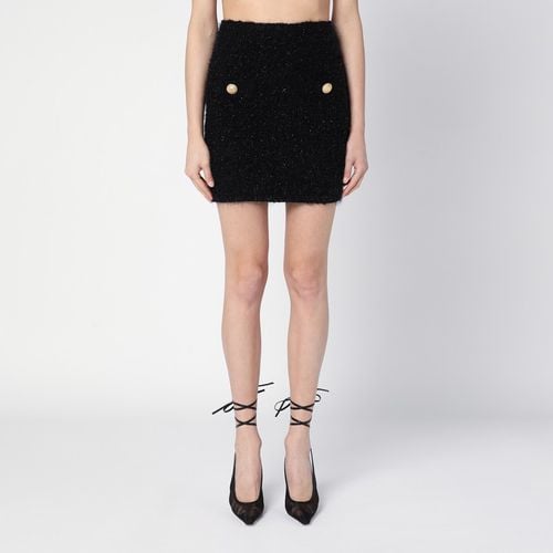 Black tweed miniskirt with buttons - Balmain - Modalova