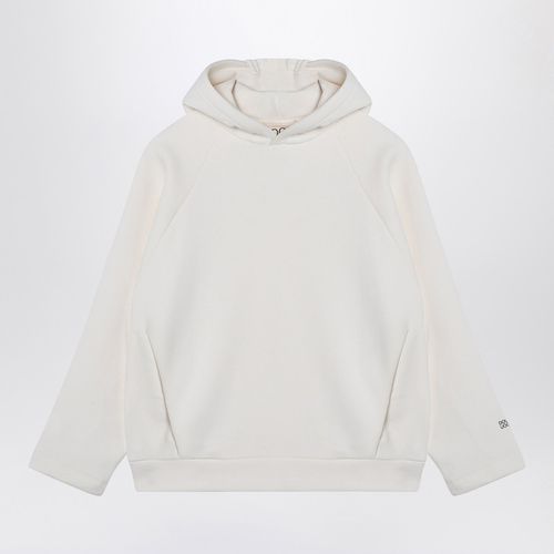 Ivory cotton blend hoodie - Douuod - Modalova