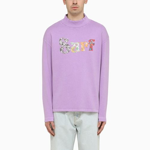 Lilac cotton sweatshirt with logo - ERL - Modalova