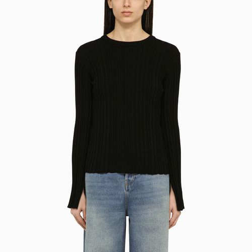 Black silk blend crew-neck sweater - Loulou Studio - Modalova