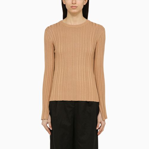 Beige silk blend crew-neck sweater - Loulou Studio - Modalova