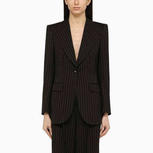 Single-breasted pinstripe jacket in wool - Dolce&Gabbana - Modalova