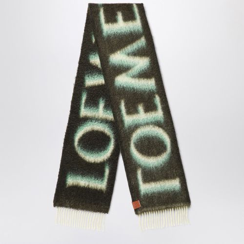 Green/white wool and mohair scarf - Loewe - Modalova