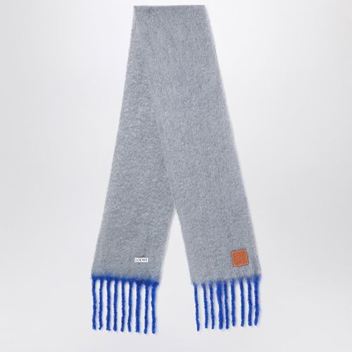 Grey/blue mohair and wool scarf - Loewe - Modalova