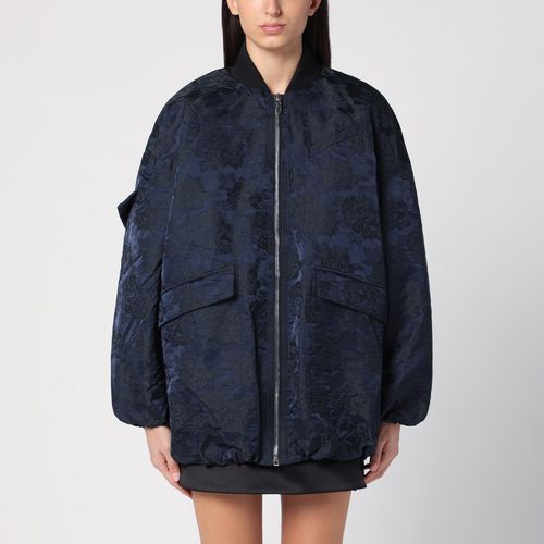 Navy blue bomber jacket with zip - GANNI - Modalova