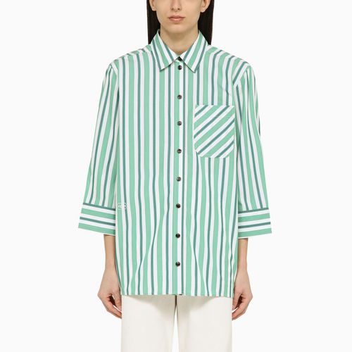 Striped oversize shirt in organic cotton - GANNI - Modalova