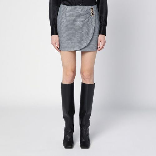 Black wool mini skirt with darts - Alessandra Rich - Modalova