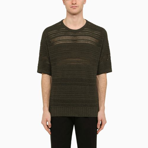 Dark grey perforated jersey - Loro Piana - Modalova