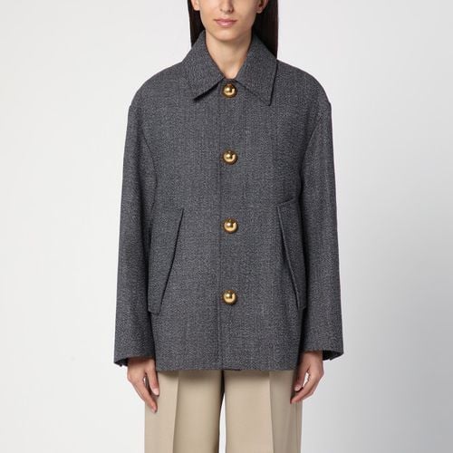 Short oversized coat with weave in wool blend - Ami Paris - Modalova