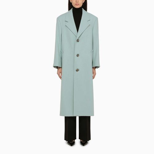 Aquamarine wool single-breasted coat - Ami Paris - Modalova