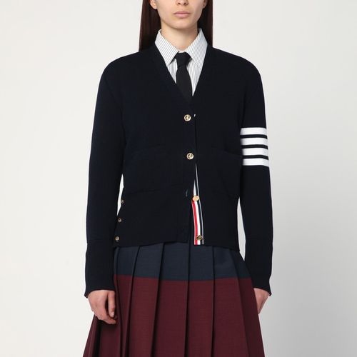 Navy blue wool cardigan - Thom Browne - Modalova