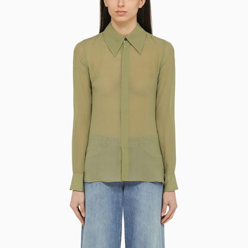 Olive green silk shirt - Ami Paris - Modalova