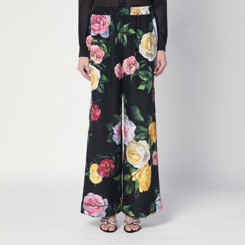 Silk floral print pyjama pants - Dolce&Gabbana - Modalova