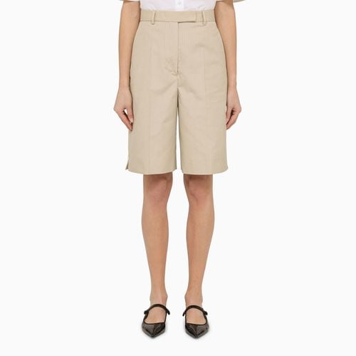 Khaki high-waisted bermuda shorts - Thom Browne - Modalova