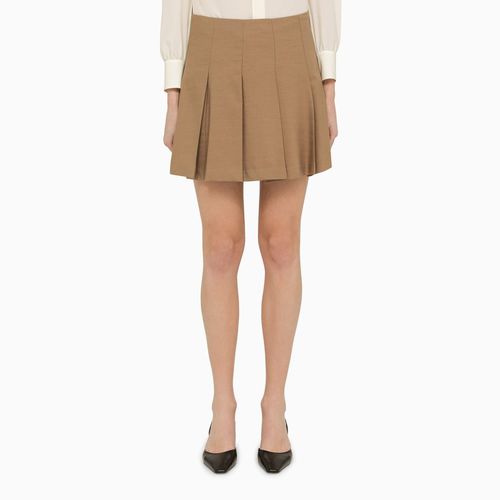 Desert-coloured mini skirt with flounces - Federica Tosi - Modalova