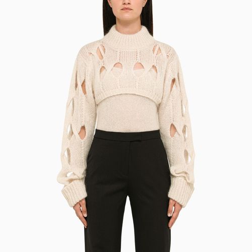 Perforated butter turtleneck - Federica Tosi - Modalova