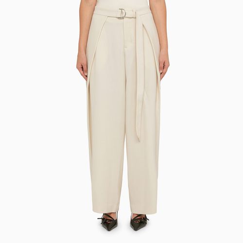 Ivory trousers with belt - Ami Paris - Modalova