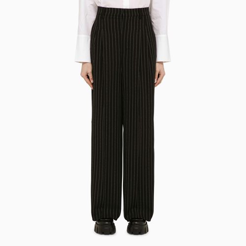 Black/chalk wool pinstripe trousers - Ami Paris - Modalova