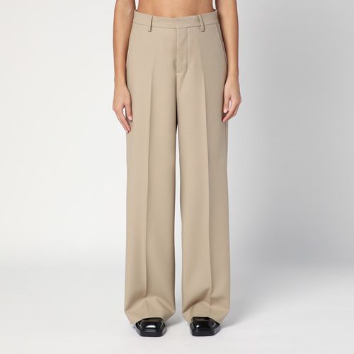 Beige wool wide trousers - Ami Paris - Modalova