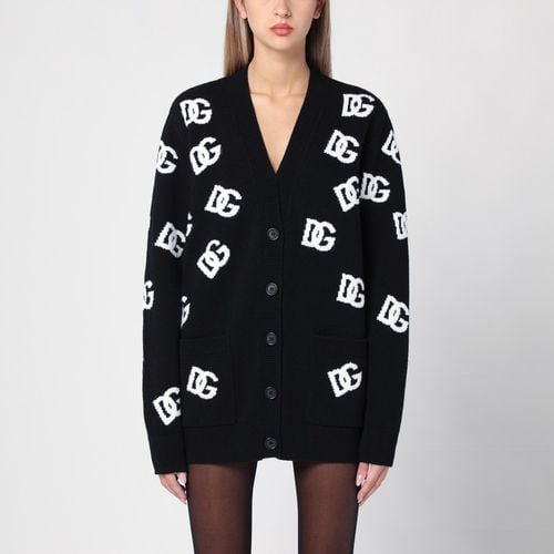 Black cardigan with inlay logo - Dolce&Gabbana - Modalova