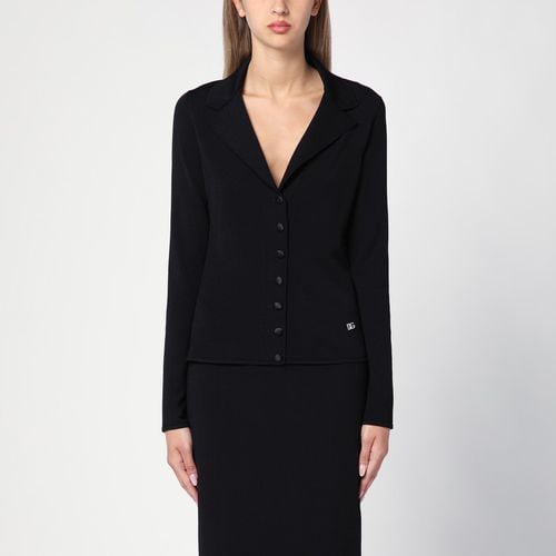 Black short jacket with DG plate - Dolce&Gabbana - Modalova