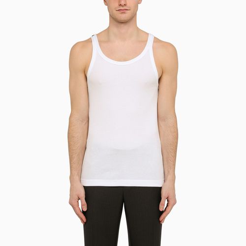 White ribbed cotton tank top - Dolce&Gabbana - Modalova