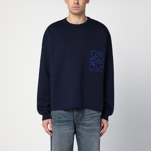 Anagram navy cotton-blend sweater - Loewe - Modalova