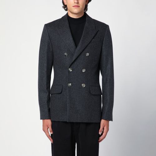 Grey wool double-breasted jacket - Ami Paris - Modalova