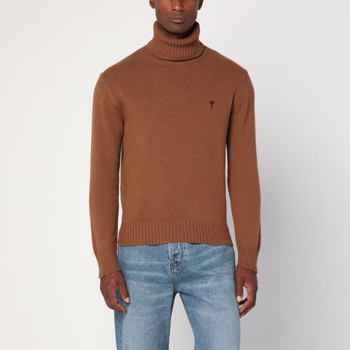 Hazelnut Ami De Coeur turtleneck sweater - Ami Paris - Modalova