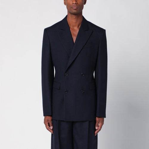 Navy double-breasted jacket in wool - Loewe - Modalova