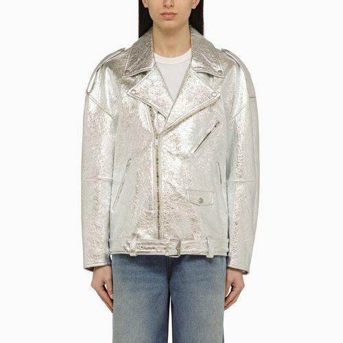 Silver leather jacket - HALFBOY - Modalova