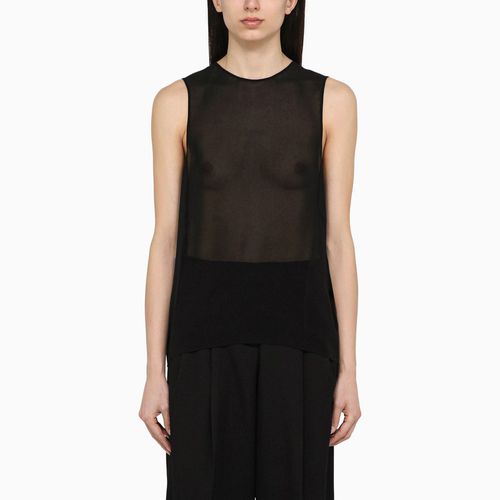 Semi-transparent black silk top - Ami Paris - Modalova