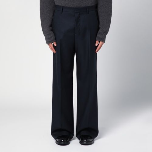 Navy wide-leg trousers in wool - Ami Paris - Modalova