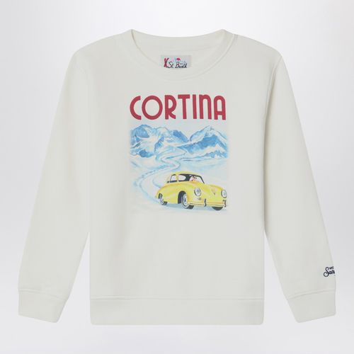 White sweatshirt with Cortina print - MC2 Saint Barth - Modalova