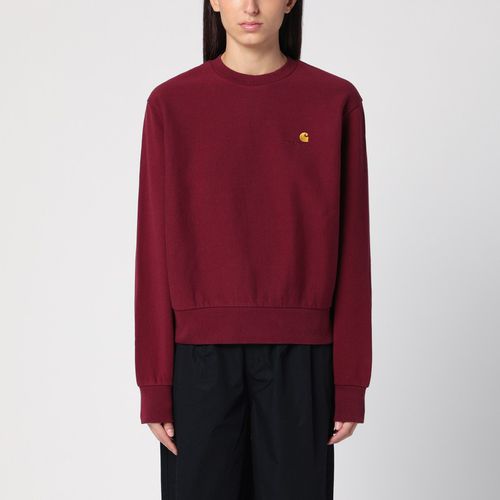 W American Script Sweatshirt color Malbec - Carhartt WIP - Modalova