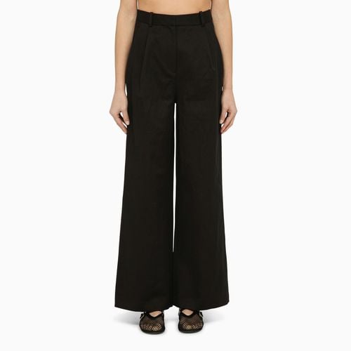 Black cotton and linen trousers - Loulou Studio - Modalova