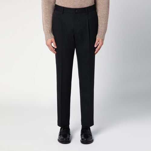 Black wool blend trousers - Santaniello - Modalova