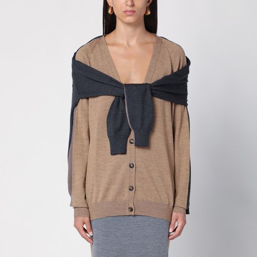 Cardigan destrutturato beige/grigio - Moschino - Modalova