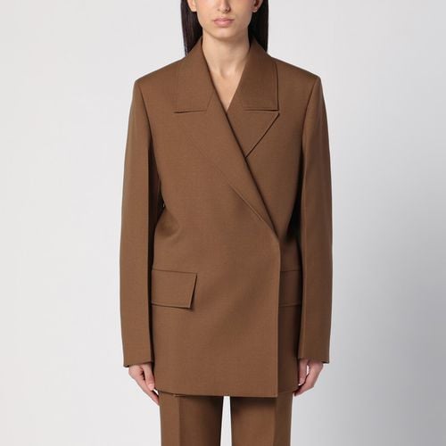 Braune zweireihige Jacke aus Wolle - Jil Sander - Modalova