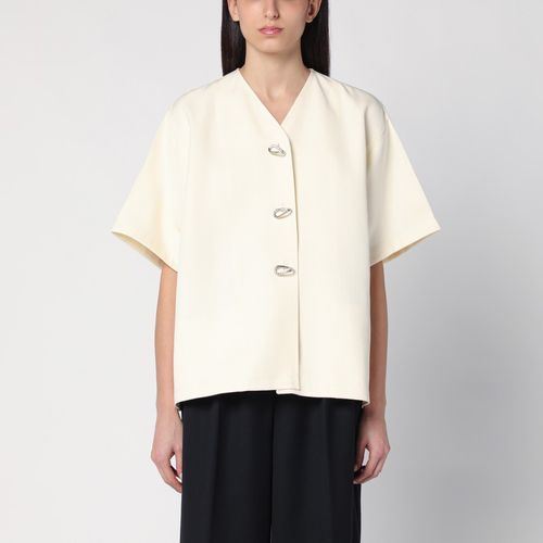 Elfenbeinfarbene Hemdjacke aus Seidenmischung - Jil Sander - Modalova