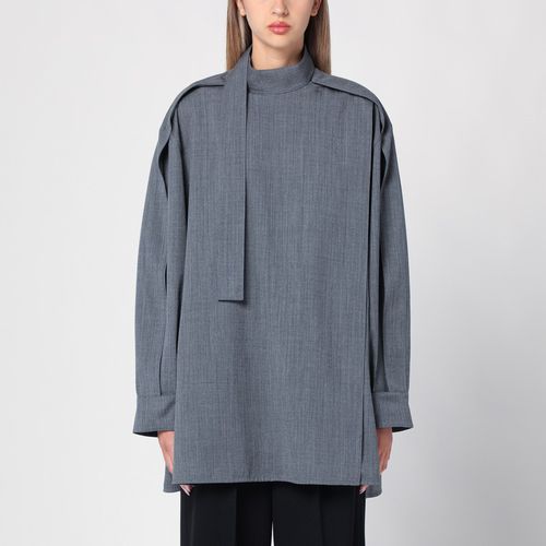 Camicia grigia in lana con sciarpina - Jil Sander - Modalova