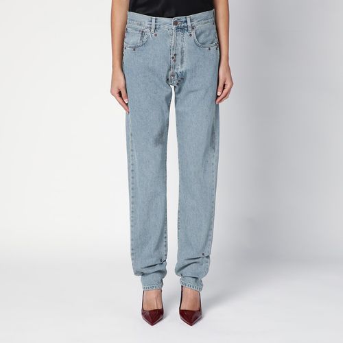 Light blue denim jeans with rivets - Moschino - Modalova