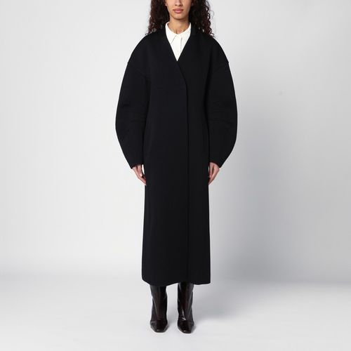 Schwarzer zweireihiger Mantel aus Schurwolle - Jil Sander - Modalova